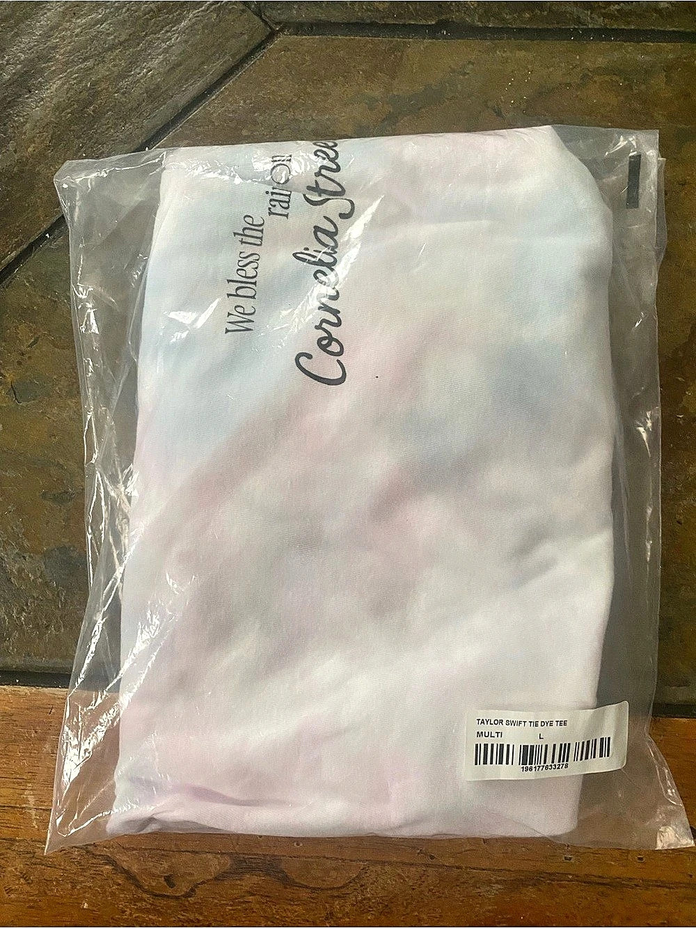 Taylor Swift We Bless the Rains on Cornelia Street Tie Dye Tee White & Pink Size